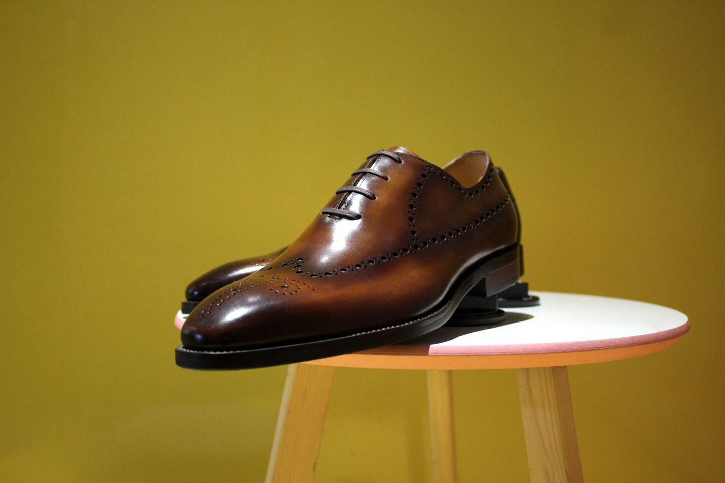 Brown Patina Wholecut Brogue Oxfords | Hides&Cult