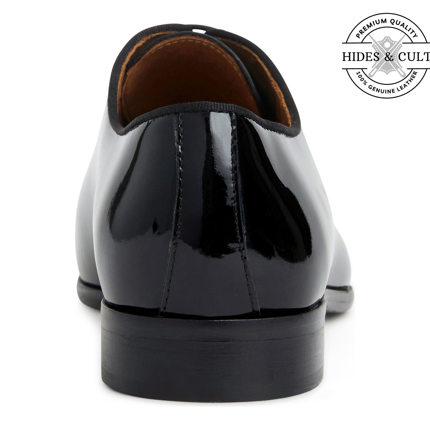 Black Patent Wholecut Leather Shoes - Square Toe | Hides&Cult