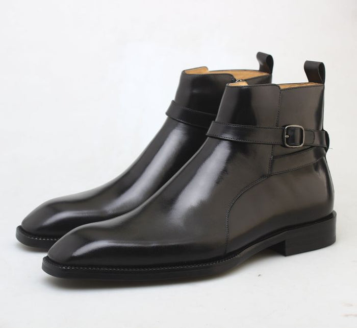 Black Classic Italian Single Strap Chelsea Boots | Hides&Cult