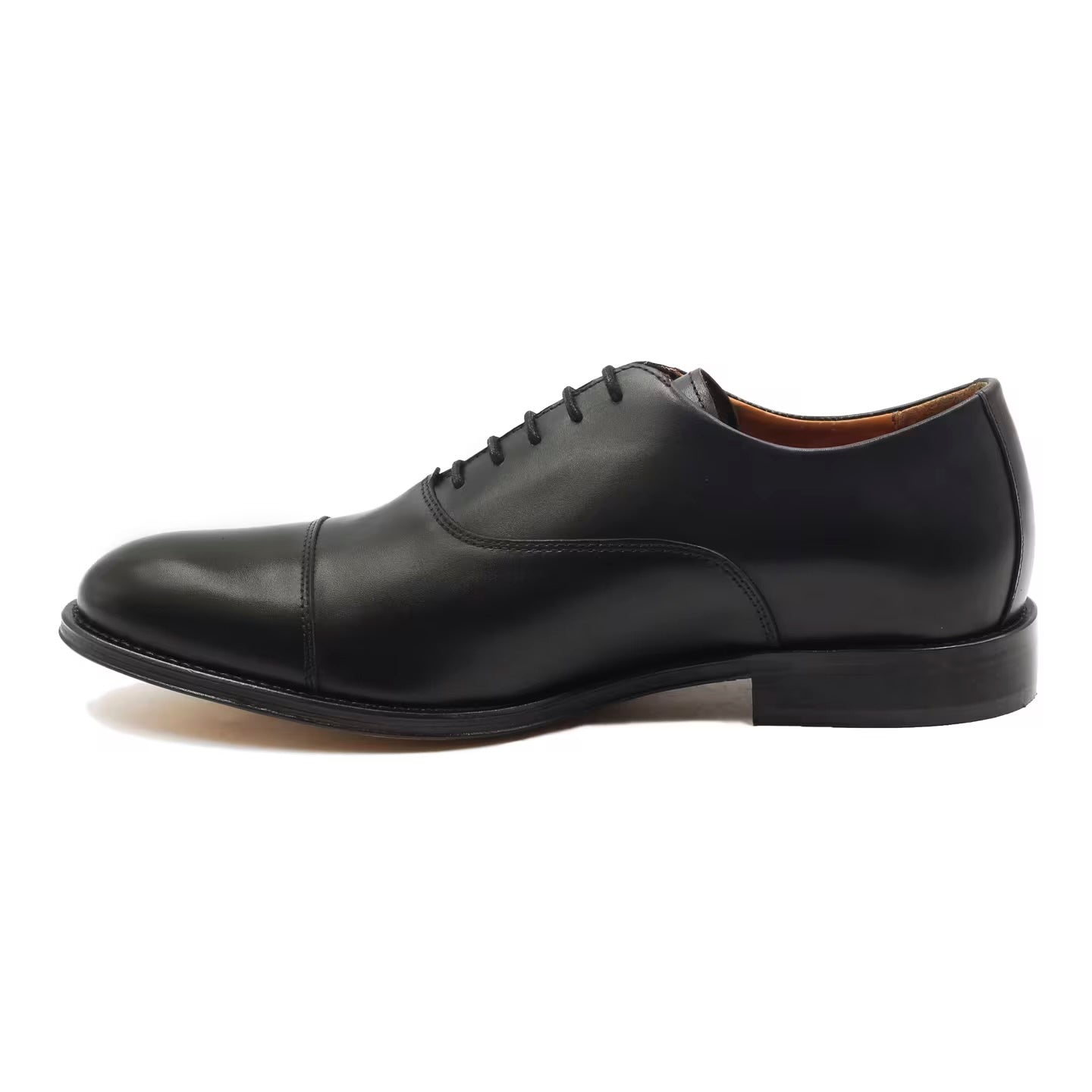 Black Oxford Brogue Leather Shoes - Round Toe | Hides&Cult