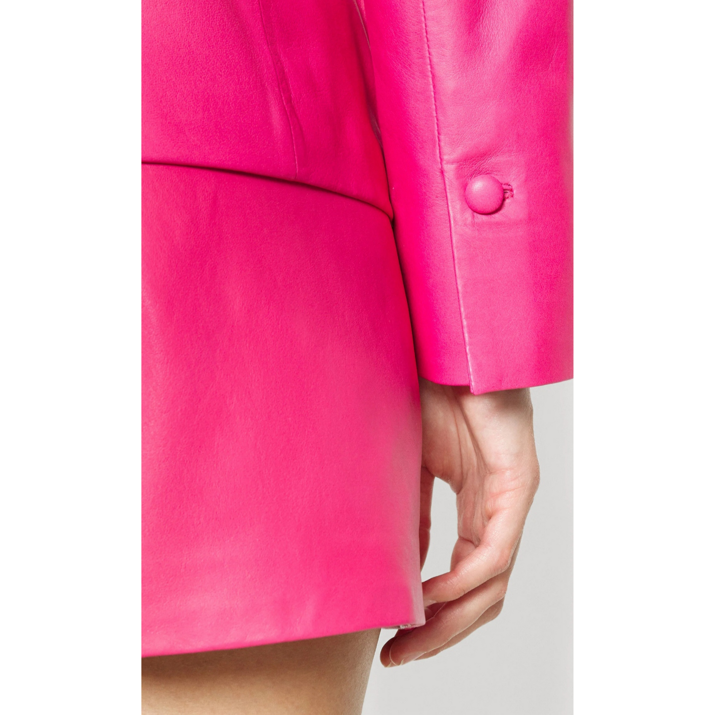 Women's Violet Purple Genuine Leather Blazer