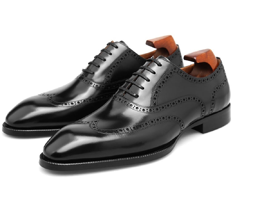 Black Classic Oxford Brogue Shoes | Hides&Cult
