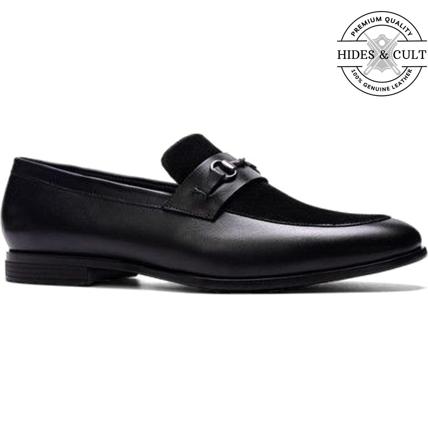 Black Buckled Leather SlipOn Loafers | Hides&Cult