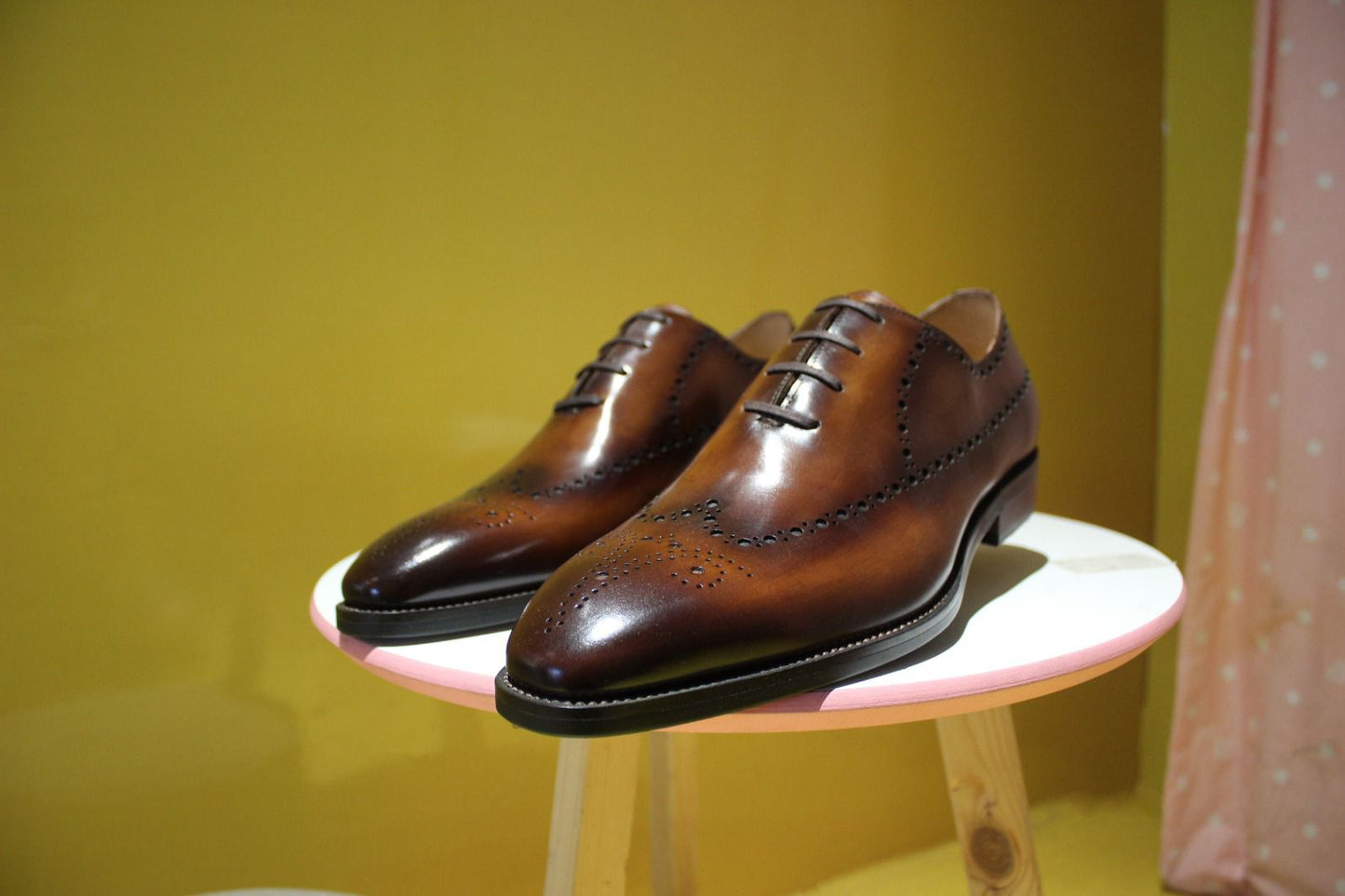 Brown Patina Wholecut Brogue Oxfords | Hides&Cult