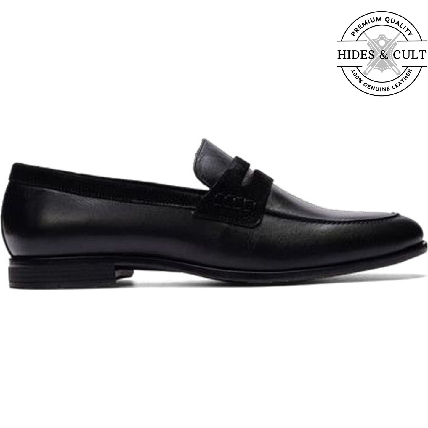 Classic Black Leather Moccasin Loafers | Hides&Cult