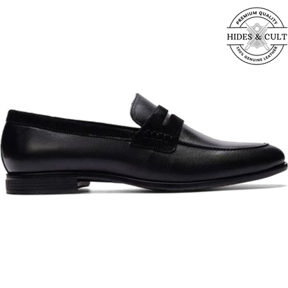 Classic Black Leather Moccasin Loafers | Hides&Cult