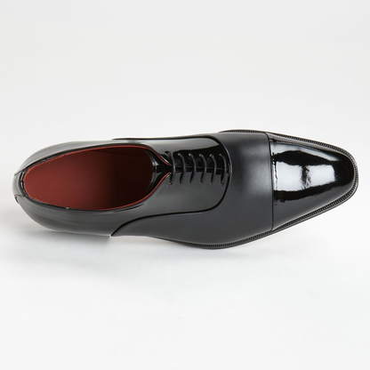 Patent - Grain Black Two Tone Oxford Brogue Leather Shoes | Hides&Cult