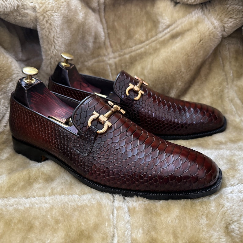 Python Slip On Horse-bit Loafers | Hides&Cult