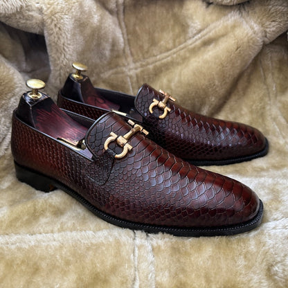 Python Slip On Horse-bit Loafers | Hides&Cult