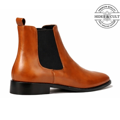 Tan Leather Party-wear Chelsea Boots | Hides&Cult