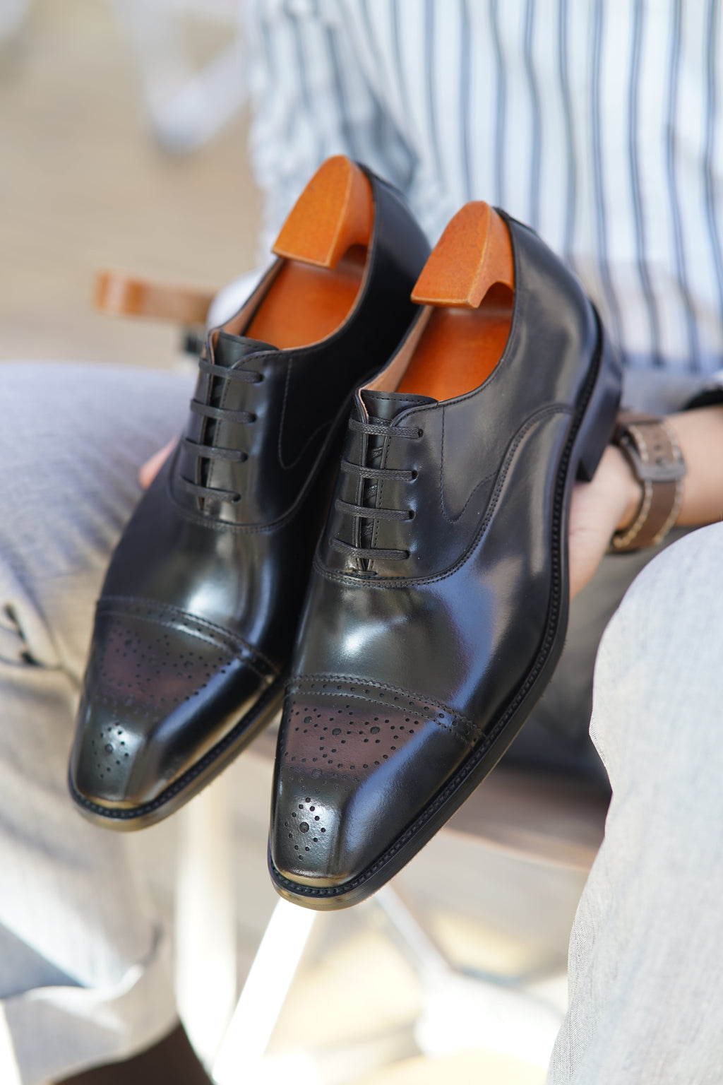 Black Classic Brogue Oxford Shoes | Hides&Cult