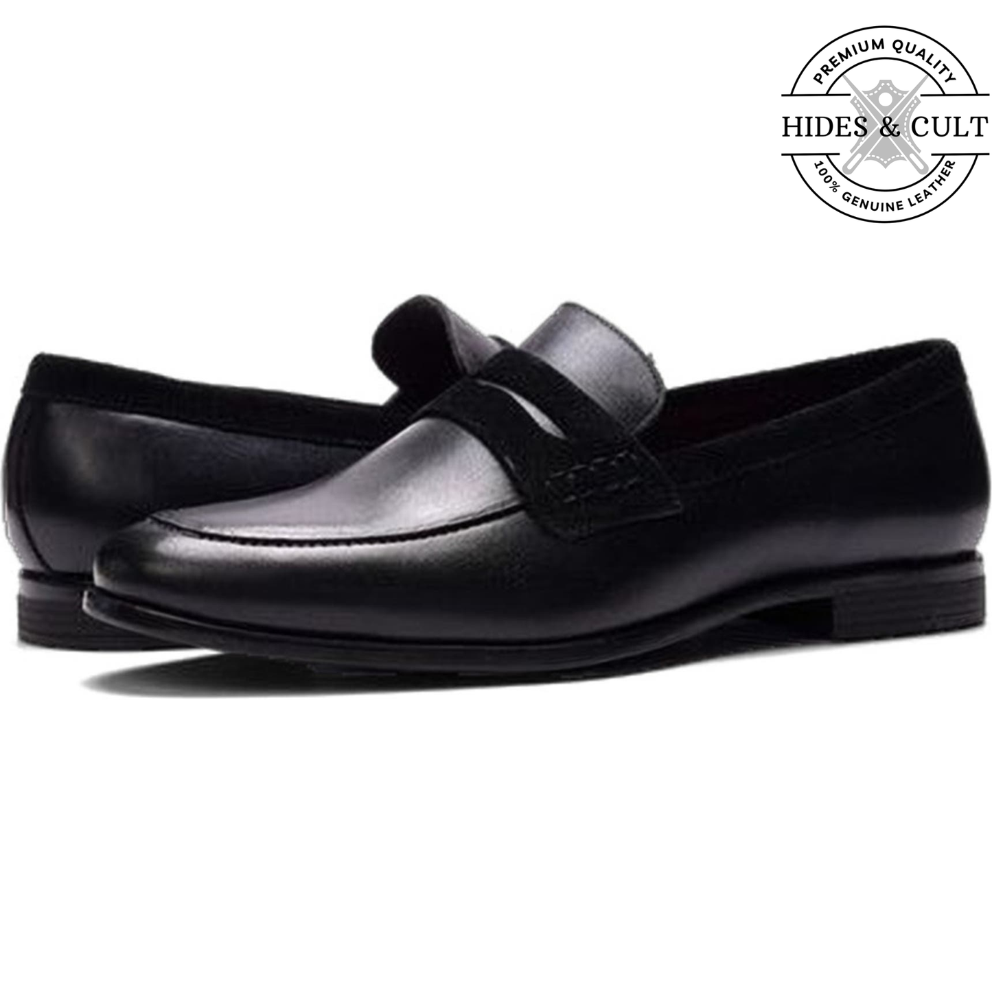 Classic Black Leather Moccasin Loafers | Hides&Cult