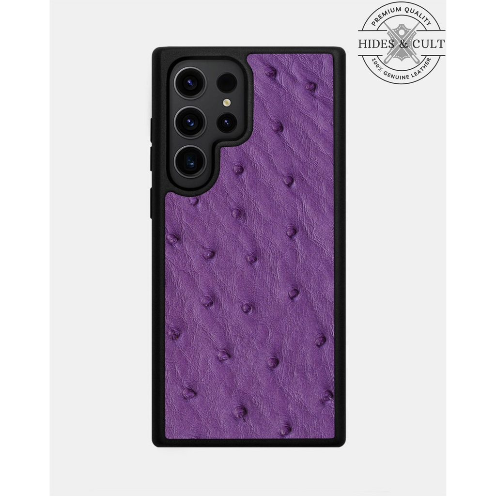 Luxury Exotic Ostrich Print Shockproof Genuine Leather Samsung Galaxy Series Cases