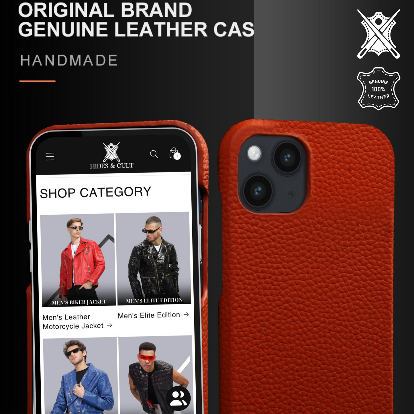 Genuine Leather Iphone 16 case cover