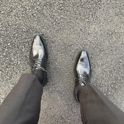 Black Lace Up Brogue Shoes | Hides&Cult