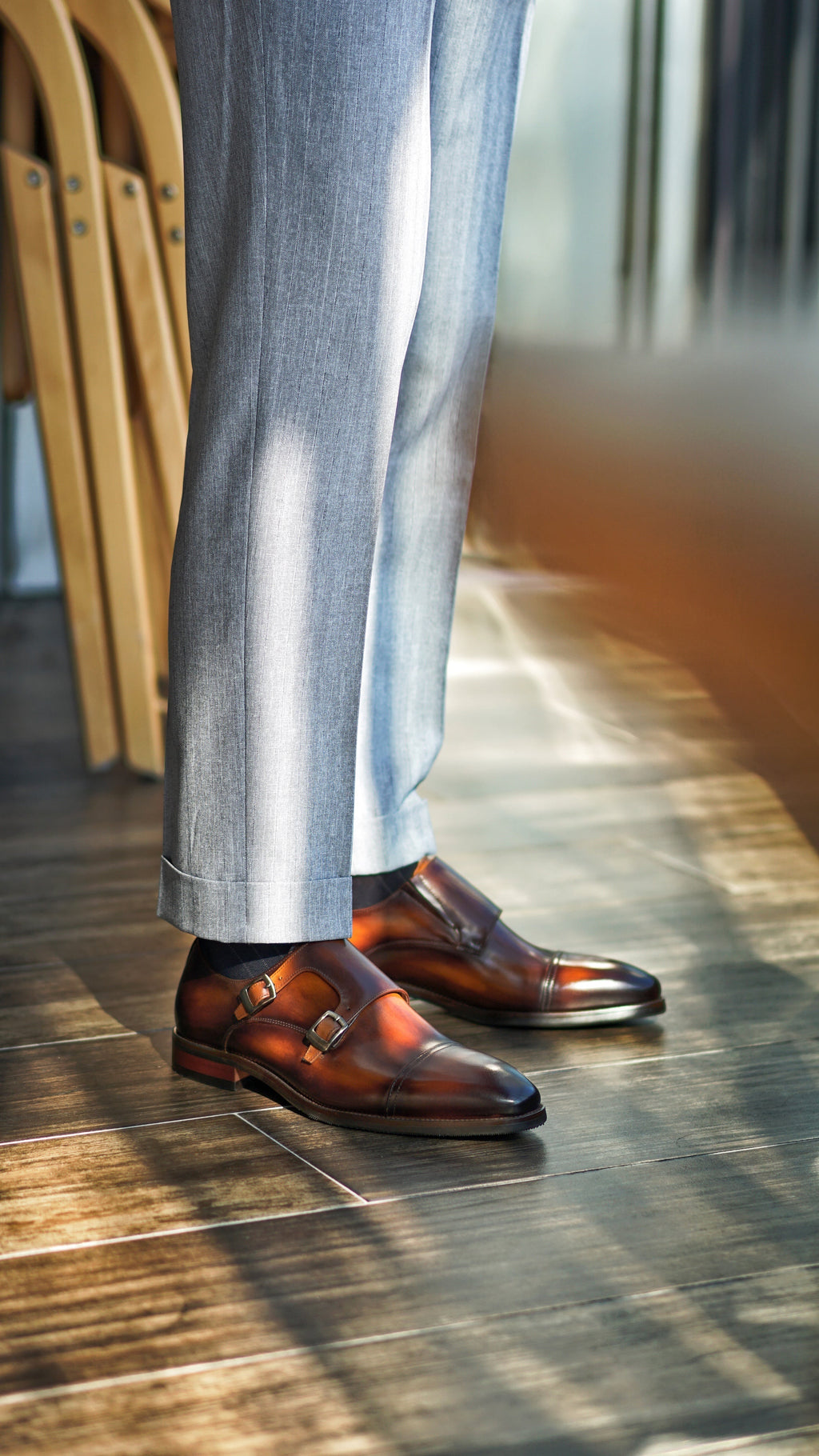 Brown Double Monk Strap Shoes | Hides&Cult