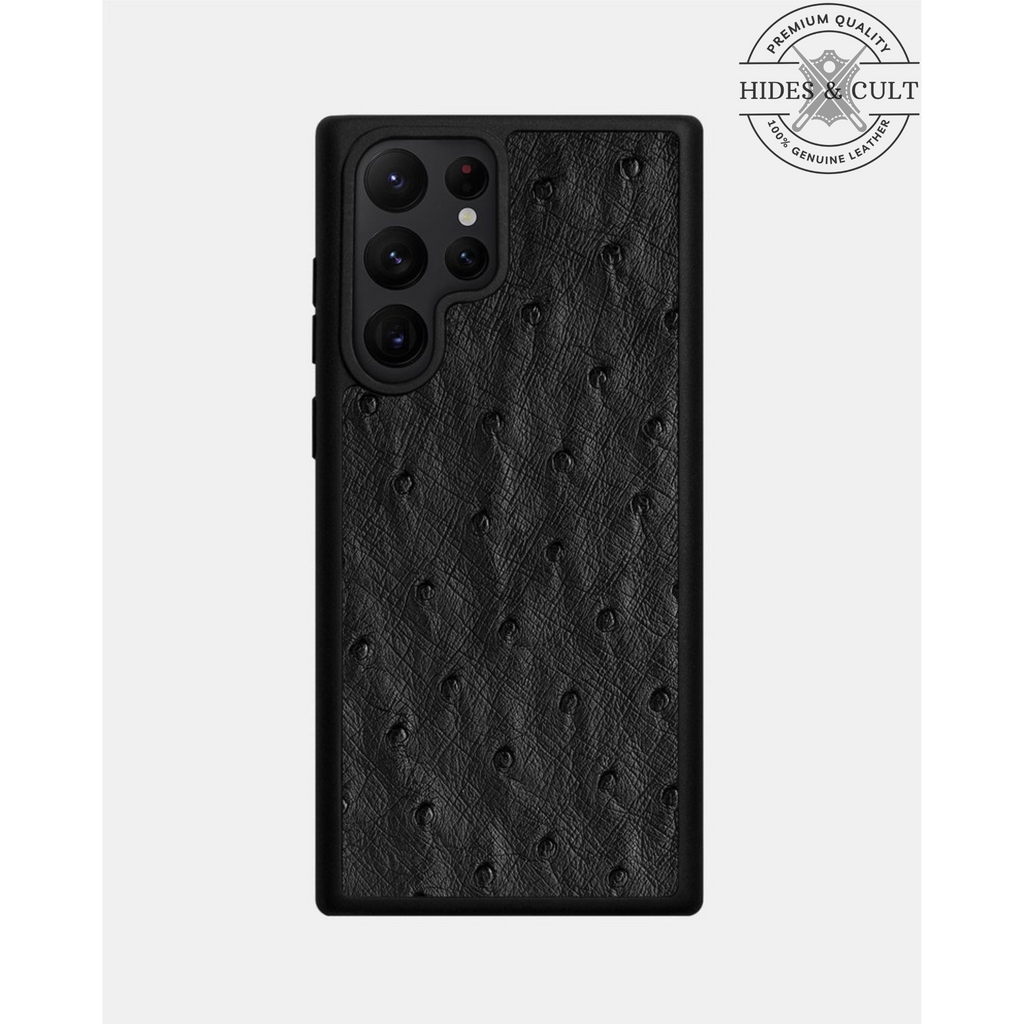 Luxury Exotic Ostrich Print Shockproof Genuine Leather Samsung Galaxy Series Cases