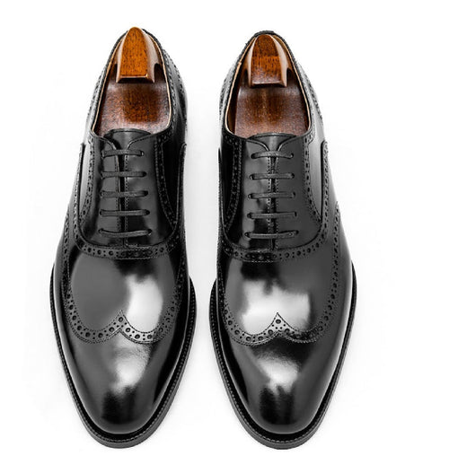 Black Classic Oxford Brogue Shoes | Hides&Cult