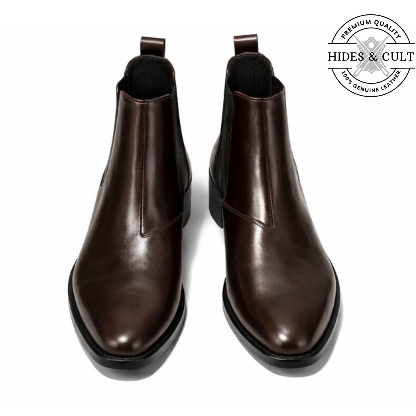 Brown Leather Party-wear Chelsea Boots | Hides&Cult