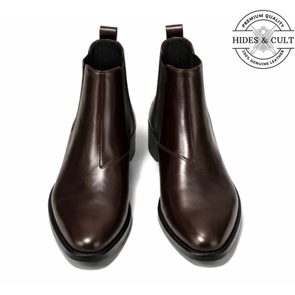 Brown Leather Party-wear Chelsea Boots | Hides&Cult