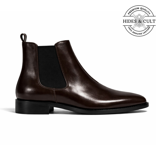 Brown Leather Party-wear Chelsea Boots | Hides&Cult
