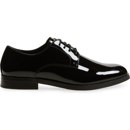 Black Patent Lace Up Leather Shoes - Round Toe | Hides&Cult