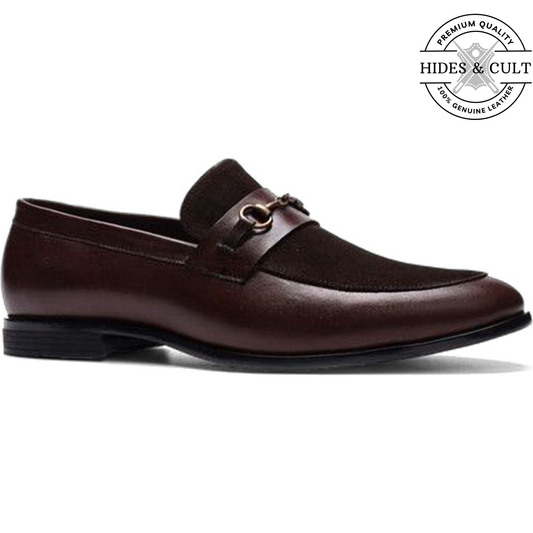 Brown Buckled Leather SlipOn Loafers | Hides&Cult