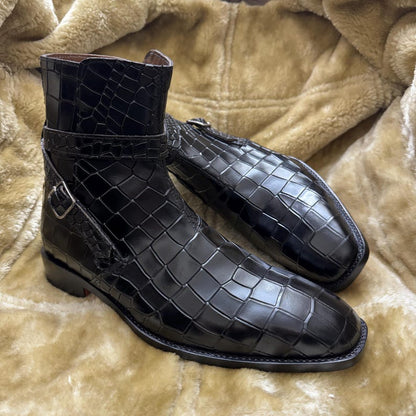 Croco High Ankle Jodhpur Boots | Hides&Cult