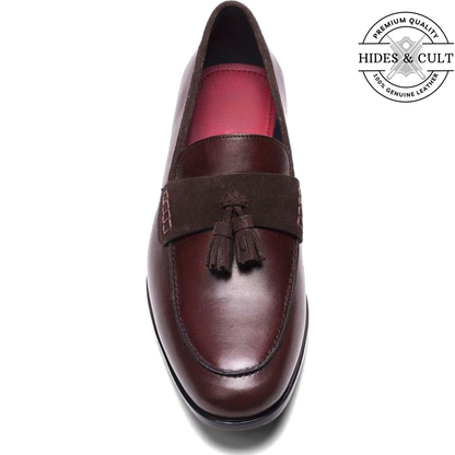 Brown Tassel Leather SlipOn Loafers | Hides&Cult