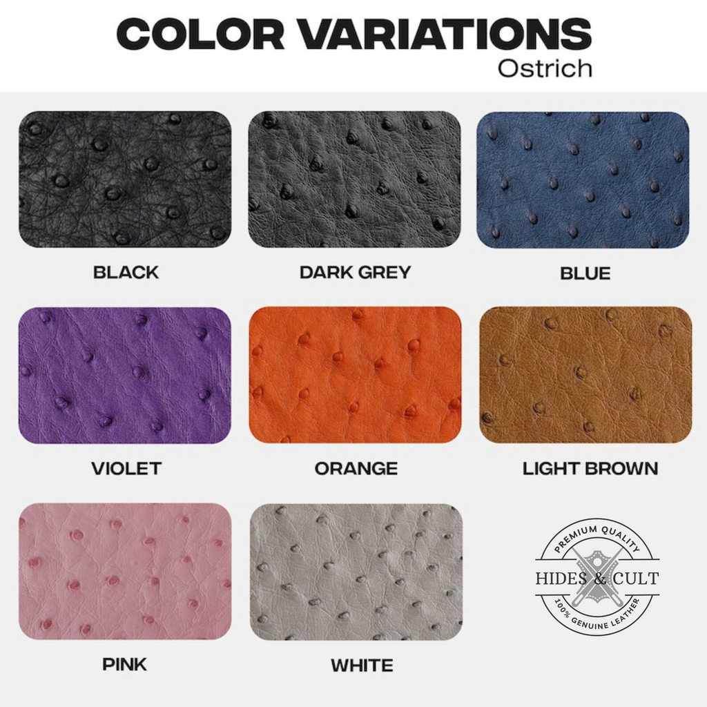 Luxury Black Ostrich Print Shockproof Genuine Leather Iphone Case