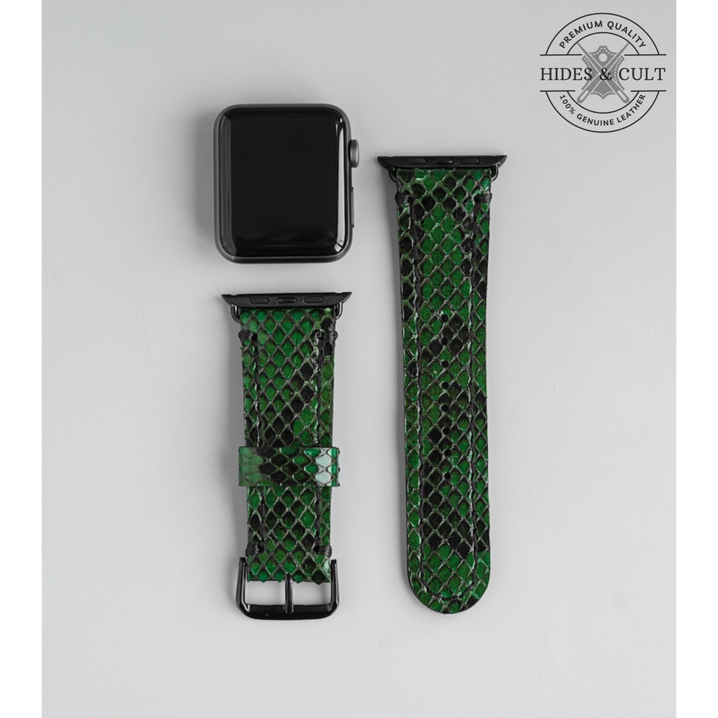 Luxury Green Exotic Python Print Shockproof Genuine Leather Iphone Case