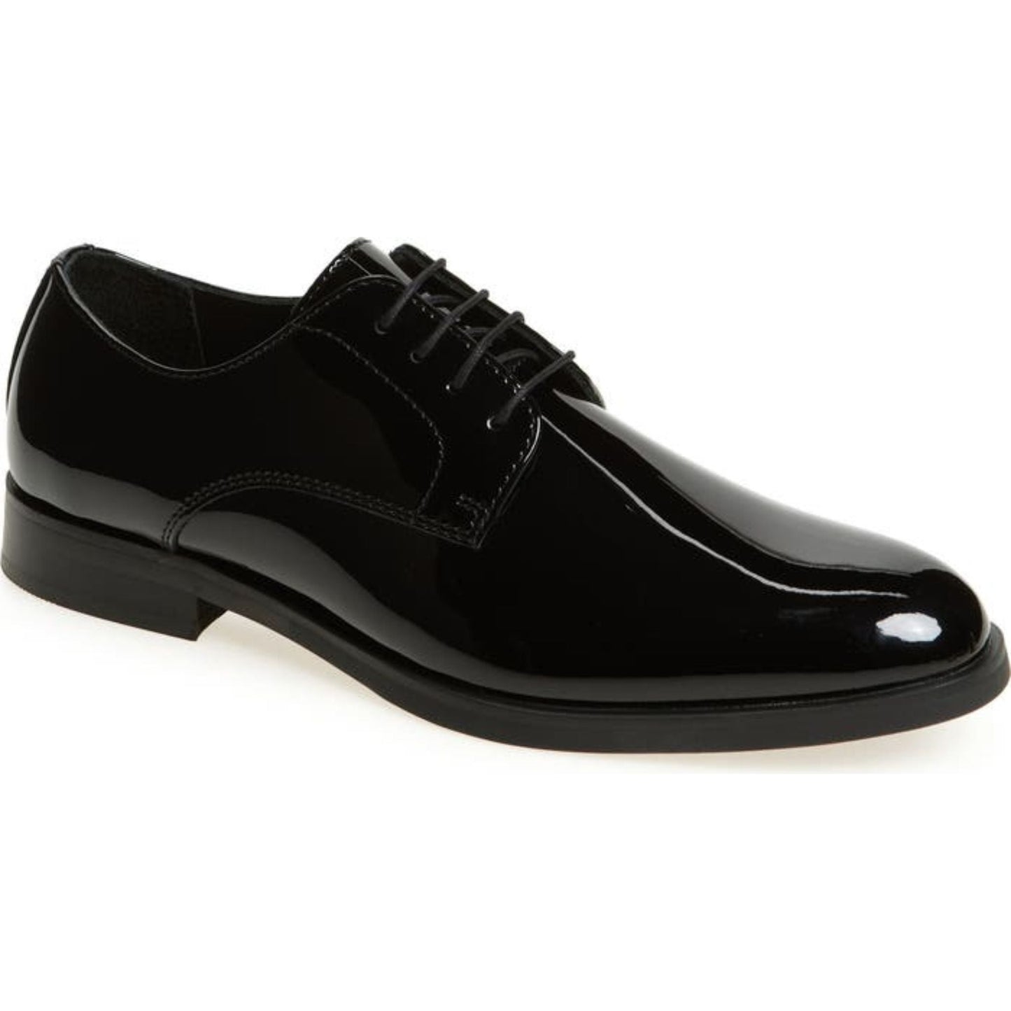 Black Patent Lace Up Leather Shoes - Round Toe | Hides&Cult