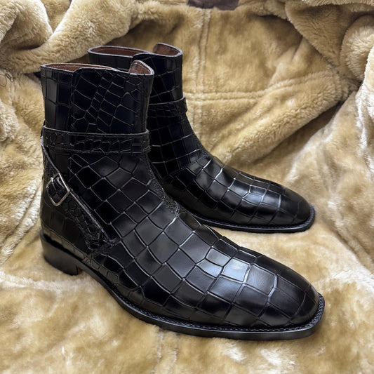 Croco High Ankle Jodhpur Boots | Hides&Cult