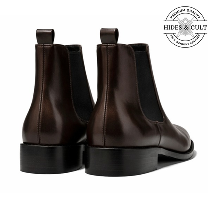 Brown Leather Party-wear Chelsea Boots | Hides&Cult
