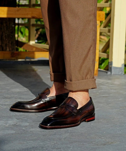 Dark Brown Patina Loafers | Hides&Cult