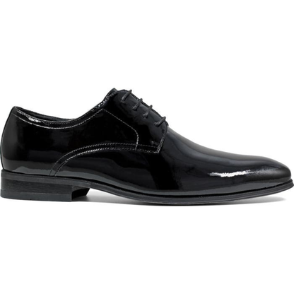 Black Patent Lace Up Leather Shoes - Square Toe | Hides&Cult