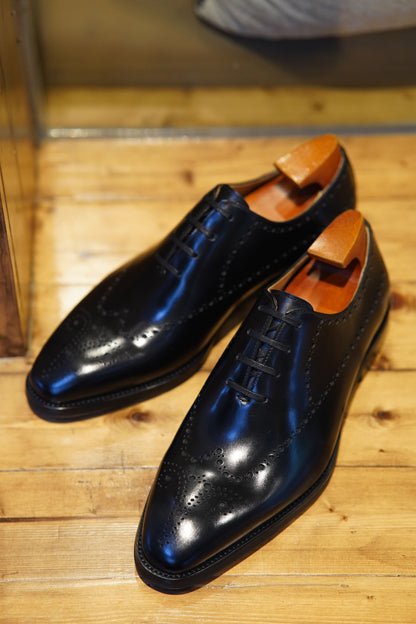 Black Wholecut Brogue Oxfords | Hides&Cult