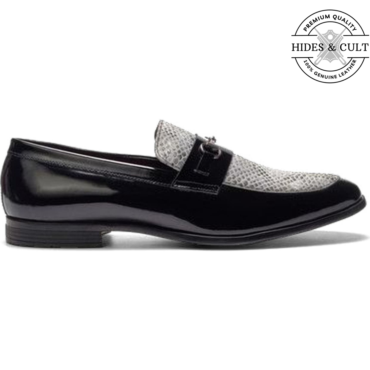 Black Patent - Snake Leather Moccasin Loafers | Hides&Cult