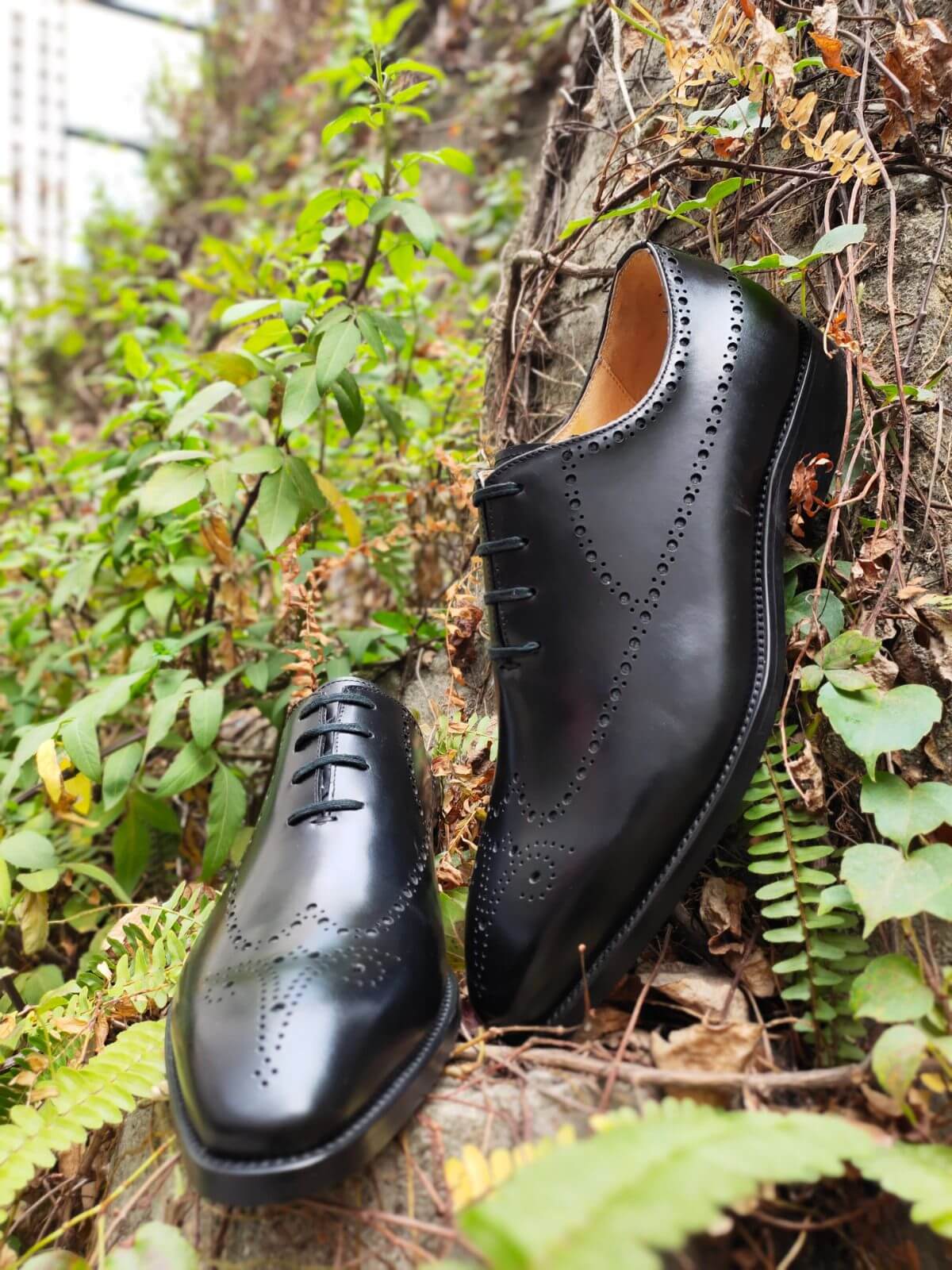 Black Wholecut Brogue Oxfords | Hides&Cult