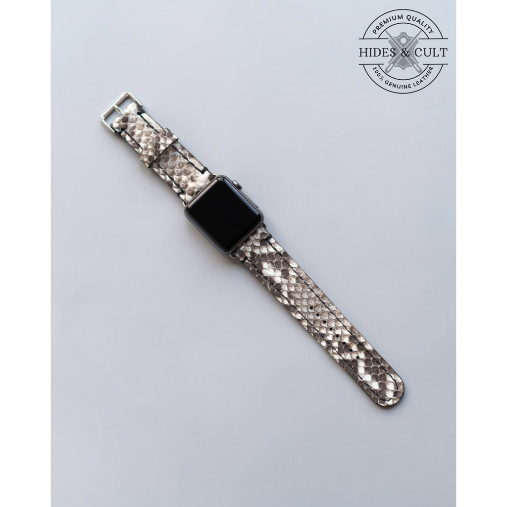 Luxury Exotic Natural Grey - White Python Print Shockproof Genuine Leather Iphone Case