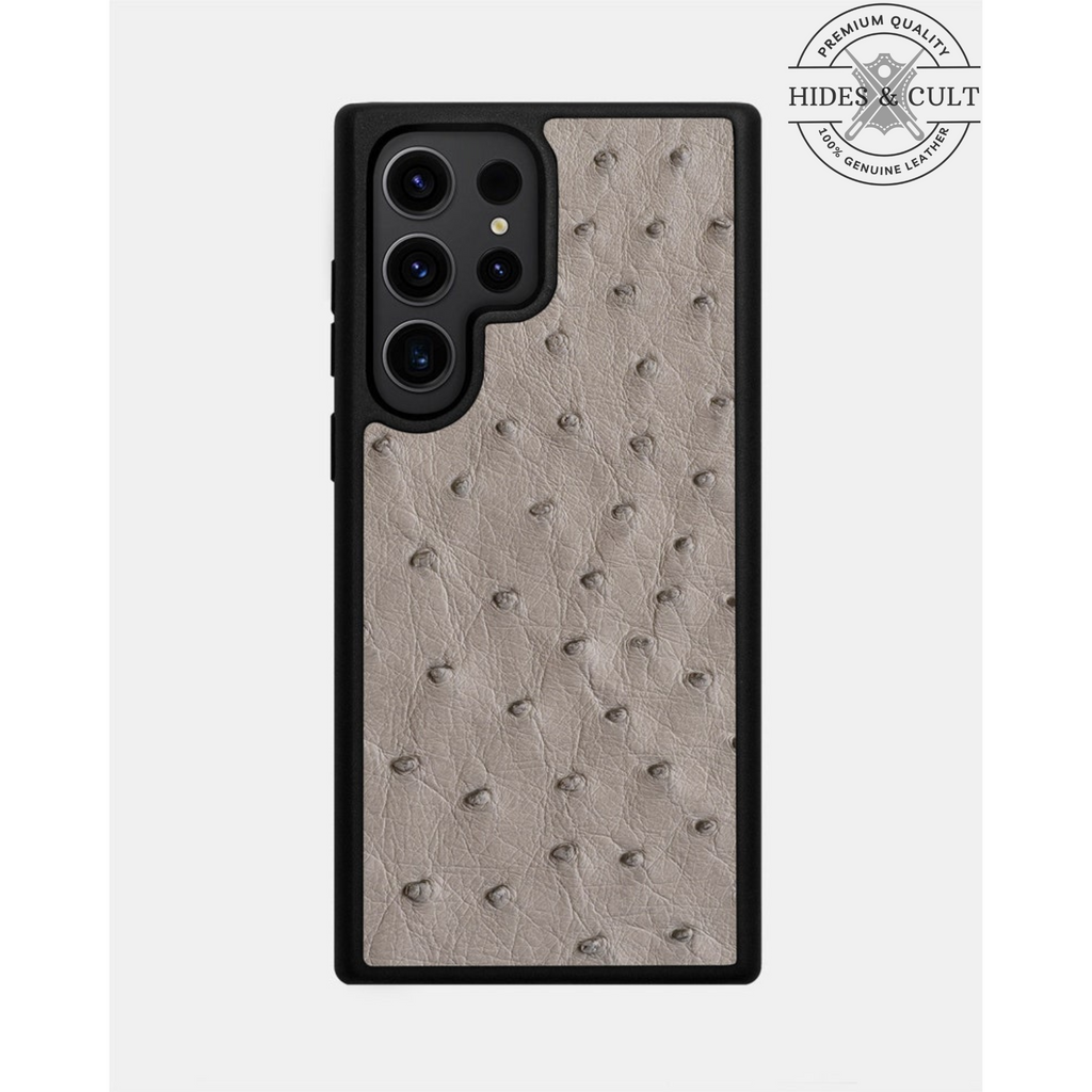 Luxury Exotic Ostrich Print Shockproof Genuine Leather Samsung Galaxy Series Cases