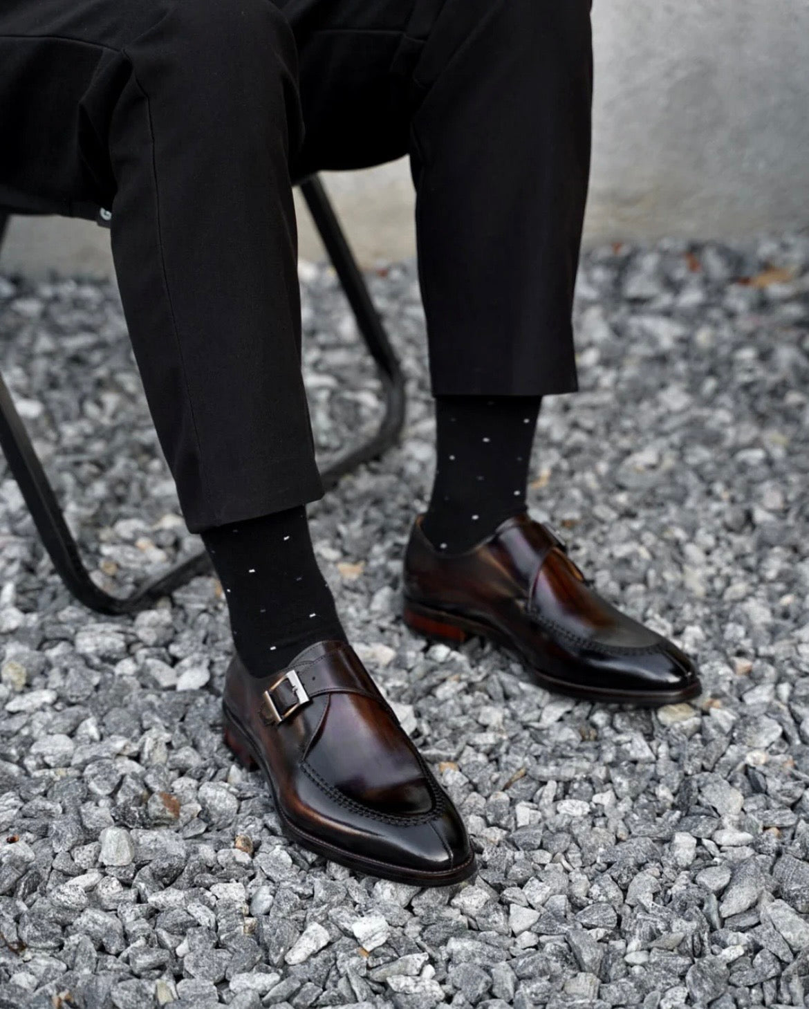 Brown Patina Single Monk Strap Shoes | Hides&Cult
