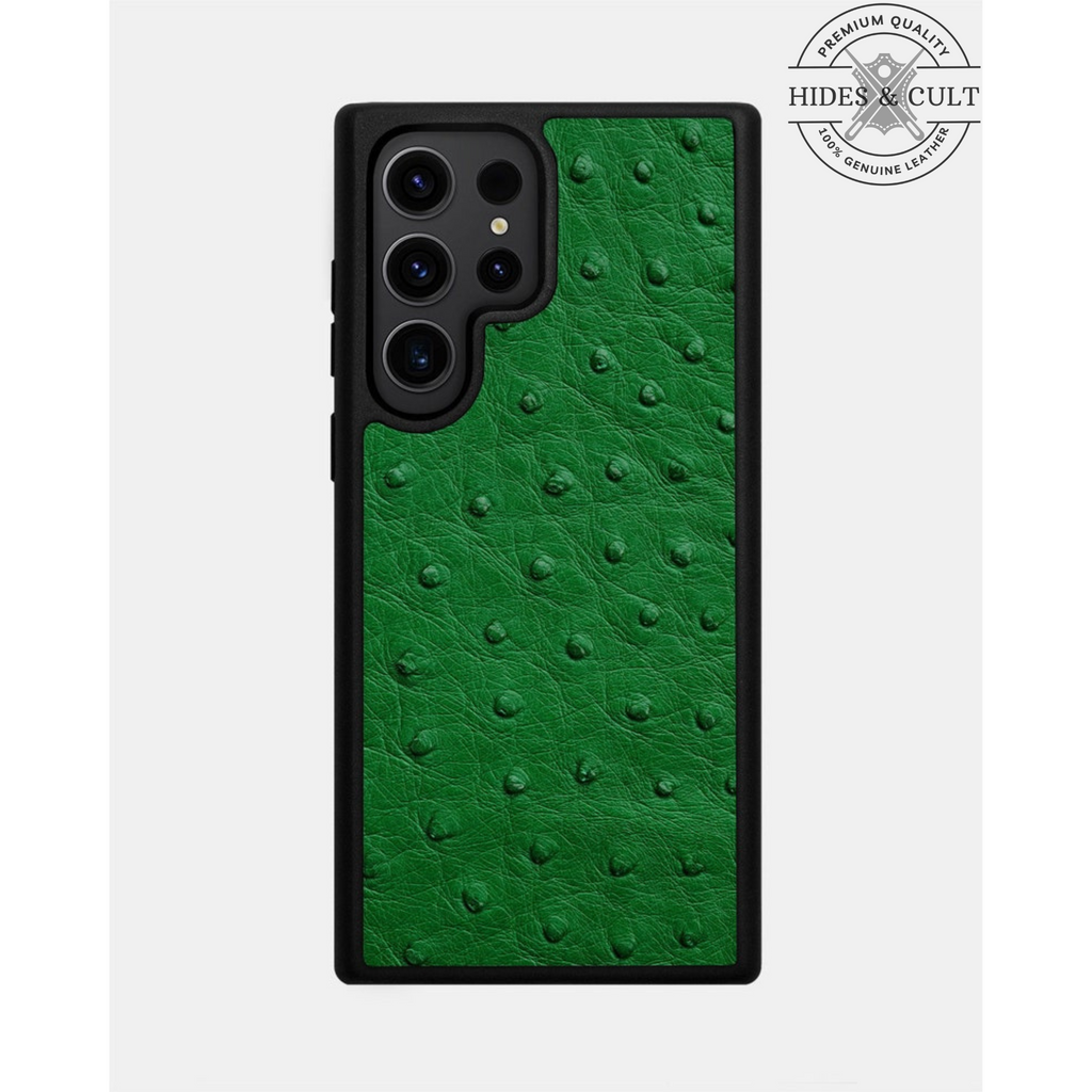 Luxury Exotic Ostrich Print Shockproof Genuine Leather Samsung Galaxy Series Cases