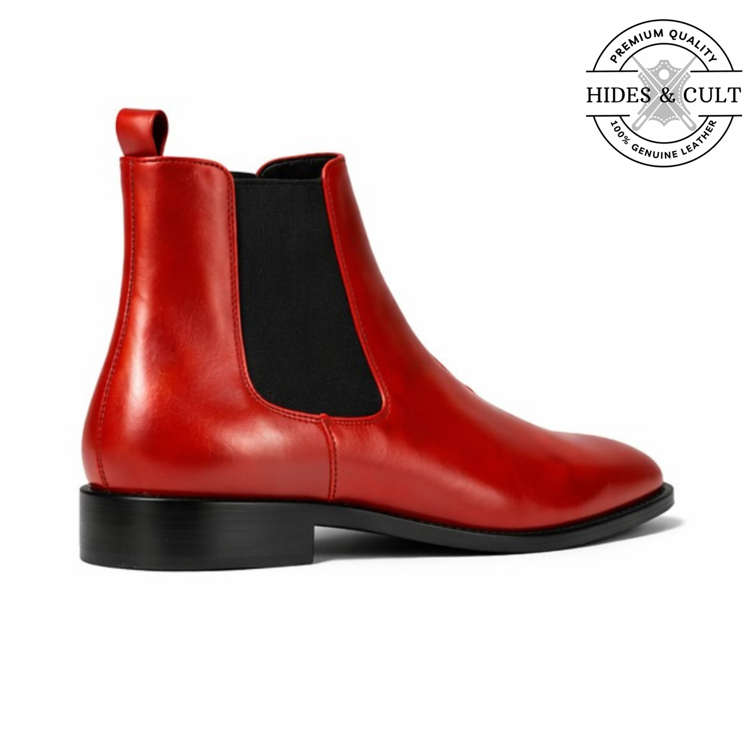 Red Leather Party-wear Chelsea Boots | Hides&Cult
