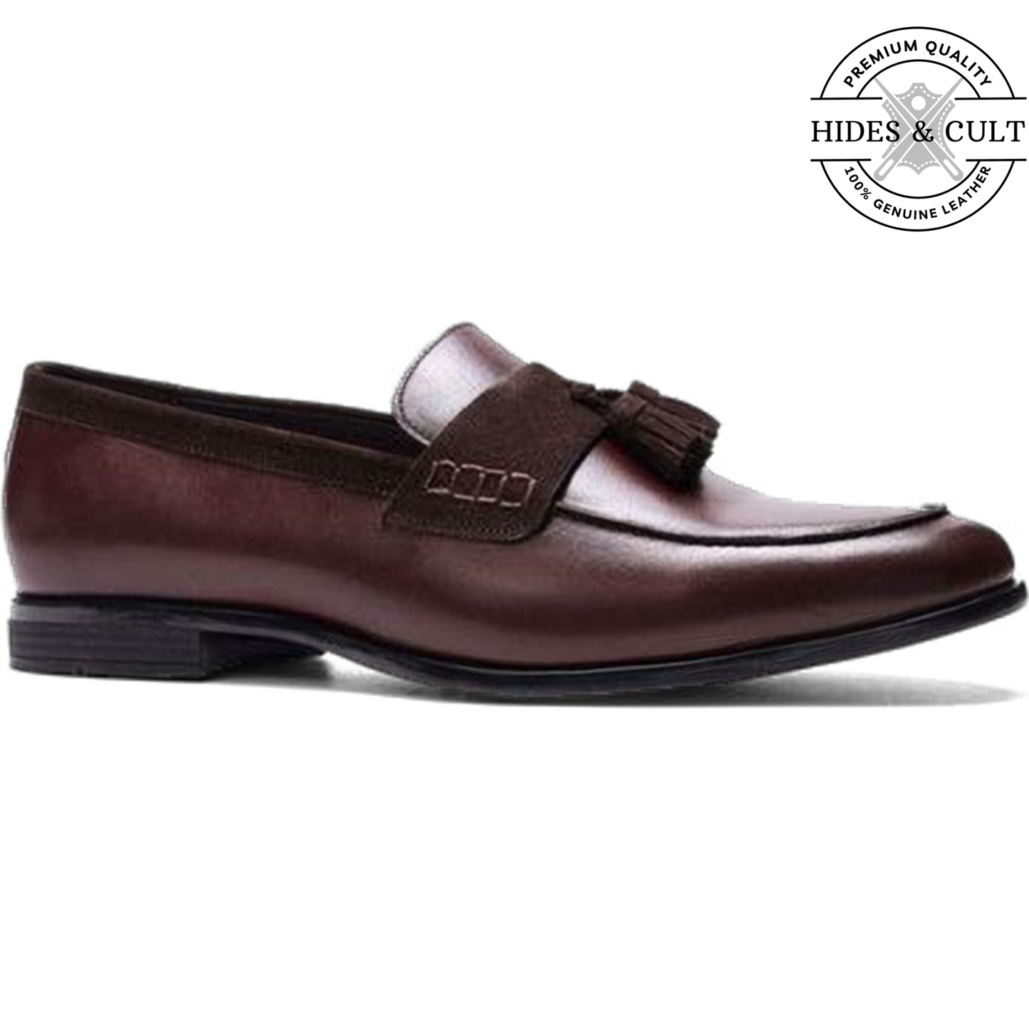 Brown Tassel Leather SlipOn Loafers | Hides&Cult