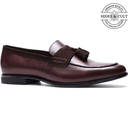 Brown Tassel Leather SlipOn Loafers | Hides&Cult