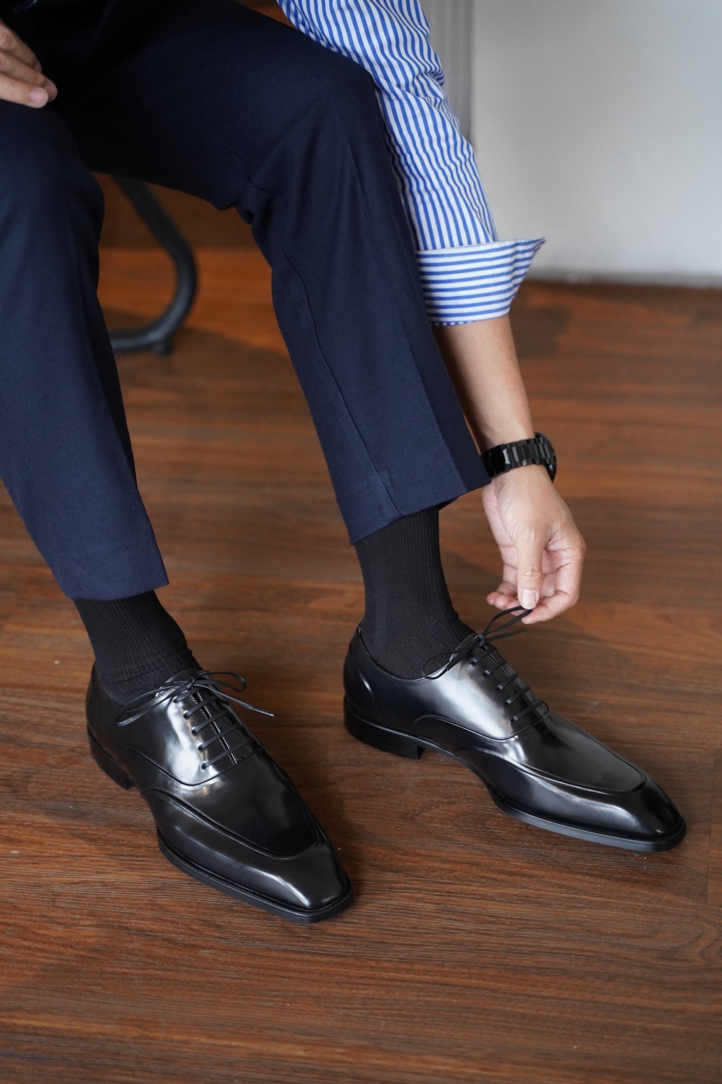 Polished Patina Brown Dual Apron Leather Dress Shoes | Hides&Cult