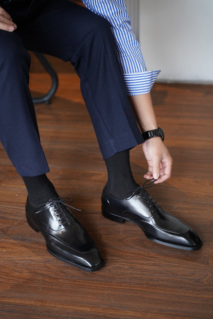 Polished Patina Brown Dual Apron Leather Dress Shoes | Hides&Cult