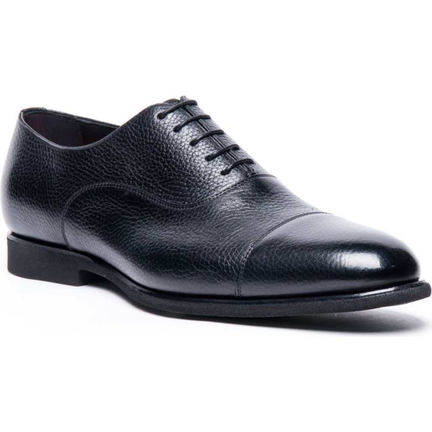 Milled Black Oxford Brogue Leather Shoes | Hides&Cult