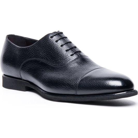 Milled Black Oxford Brogue Leather Shoes | Hides&Cult